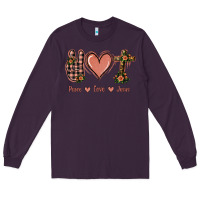 Plum Peace Love Jesus Long Sleeve Tee - Jasminsmagicworld