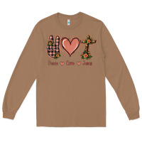 Toasted Coconut Peace Love Jesus Long Sleeve Tee - Jasminsmagicworld