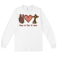 White Peace Love Jesus Long Sleeve Tee - Jasminsmagicworld