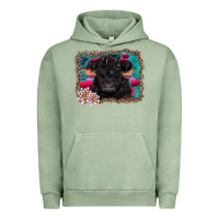 Pigment Oil Green v.d belted galloway cow Urban Hoodie - AdoDesignShop