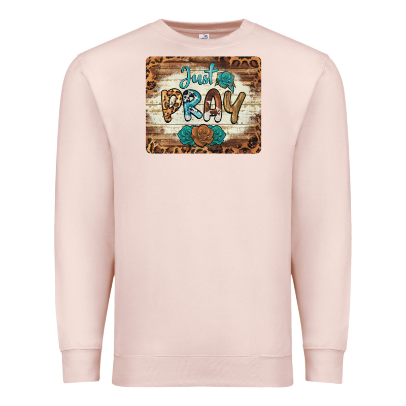 Just Pray Mousepad Premium Sweatshirt by BarkalooDesign | Teevron