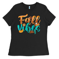 Black Fall Vibes with Food Ladies Tee - texasbilliewilder
