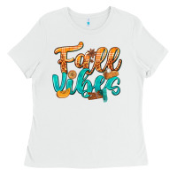 White Fall Vibes with Food Ladies Tee - texasbilliewilder