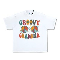 Groovy Grandma Retro 70s Peace Sign Design Grandmother Urban Heavy Tee | Teevron