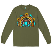 Army Green western gemstones sunflowers rainbow Long Sleeve Tee - OliviaCreatesArt