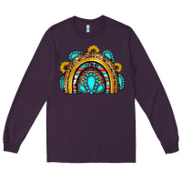 Plum western gemstones sunflowers rainbow Long Sleeve Tee - OliviaCreatesArt