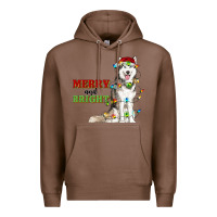 Chestnut Merry And Bright Husky Premium Hoodie - RanaPortraitStore