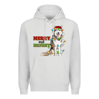 Dove Grey Merry And Bright Husky Premium Hoodie - RanaPortraitStore