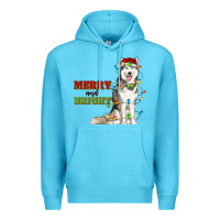 Ocean Blue Merry And Bright Husky Premium Hoodie - RanaPortraitStore