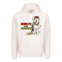 Pale Pink Merry And Bright Husky Premium Hoodie - RanaPortraitStore