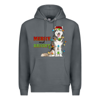 Rock Merry And Bright Husky Premium Hoodie - RanaPortraitStore