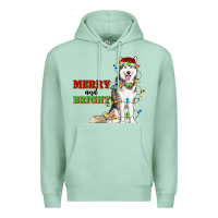 Seafoam Merry And Bright Husky Premium Hoodie - RanaPortraitStore