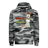 Slate Camo Merry And Bright Husky Premium Hoodie - RanaPortraitStore