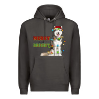 Smoke Merry And Bright Husky Premium Hoodie - RanaPortraitStore
