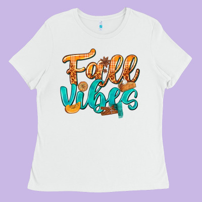 Fall Vibes With Food Ladies Tee Designed By Texasbilliewilder