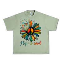 Oil Green daisy peace sign hippie soul tshirt flower lovers gifts Urban Heavy Tee - longCreatives