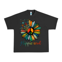 Pigment Black daisy peace sign hippie soul tshirt flower lovers gifts Urban Heavy Tee - longCreatives