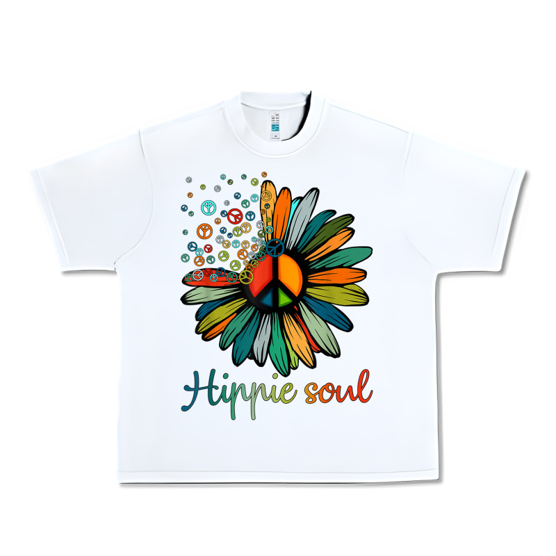 Daisy Peace Sign Hippie Soul Tshirt Flower Lovers Gifts Urban Heavy Tee by longCreatives | Teevron
