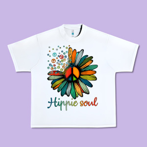 Daisy Peace Sign Hippie Soul Tshirt Flower Lovers Gifts Urban Heavy Tee Designed By Longcreatives