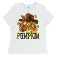 White Howdy Pumpkin Ladies Tee - texasbilliewilder