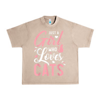 French Oak just a girl who loves cats cute cat lover gifts Urban Heavy Tee - longCreatives