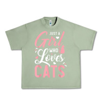 Oil Green just a girl who loves cats cute cat lover gifts Urban Heavy Tee - longCreatives