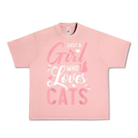 Salmon just a girl who loves cats cute cat lover gifts Urban Heavy Tee - longCreatives