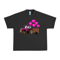 Pigment Black valentines day pink tractor with pink heart balloo Urban Heavy Tee - RanaPortraitStore