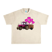 Sandshell valentines day pink tractor with pink heart balloo Urban Heavy Tee - RanaPortraitStore