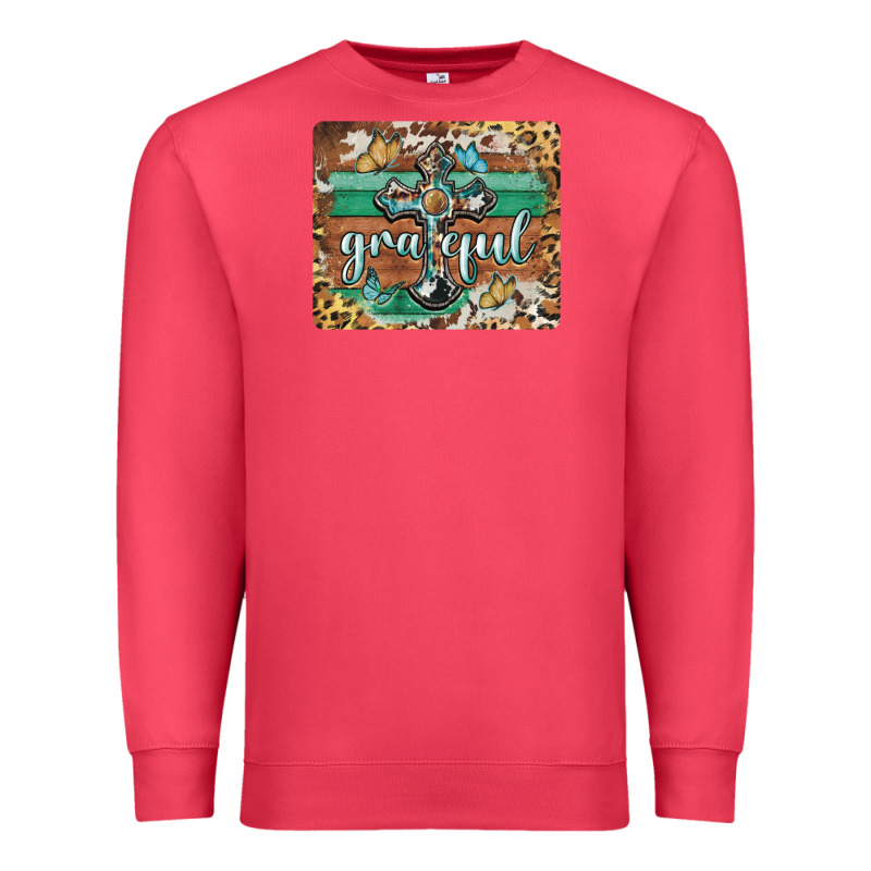 Grateful Cross Mousepad Premium Sweatshirt by BarkalooDesign | Teevron