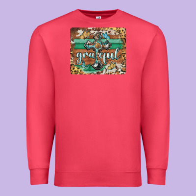 Grateful Cross Mousepad Premium Sweatshirt Designed By Barkaloodesign