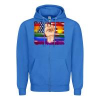 True Royal lgbtq flag and american flag with hand Zipper Hoodie - Artiststas
