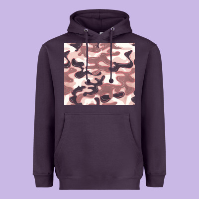Milky Camouflage Heavyweight Hoodie Designed By Barkaloodesign