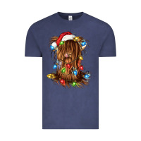 Vintage Denim christmas heifer cow gnome Vintage Tee - CowGirlArtShop