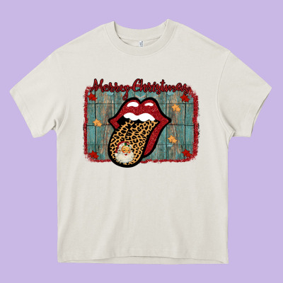 Merry Christmas Lips Santa Heavy Core Tee Designed By Bettercallsaul