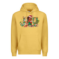 Antique Gold Joy Girl Black Premium Hoodie - CowhideDigitalArt
