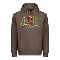 Coffee Joy Girl Black Premium Hoodie - CowhideDigitalArt