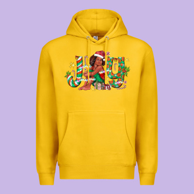Joy Girl Black Premium Hoodie Designed By Cowhidedigitalart