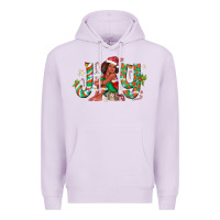 Lilac Joy Girl Black Premium Hoodie - CowhideDigitalArt