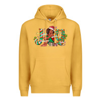 Mustard Joy Girl Black Premium Hoodie - CowhideDigitalArt