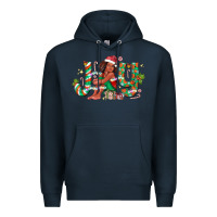 Navy Joy Girl Black Premium Hoodie - CowhideDigitalArt