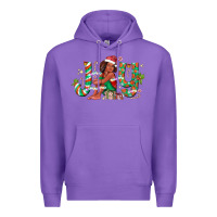Purple Joy Girl Black Premium Hoodie - CowhideDigitalArt