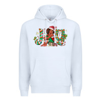 White Joy Girl Black Premium Hoodie - CowhideDigitalArt
