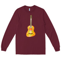 Burgundy mexican vihuela fa element 1 Long Sleeve Tee - FaDigitalArtStudio