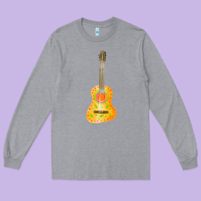 Mexican Vihuela Fa Element 1 Long Sleeve Tee Designed By Fadigitalartstudio
