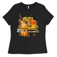 Black Fall Truck Ladies Tee - texasbilliewilder