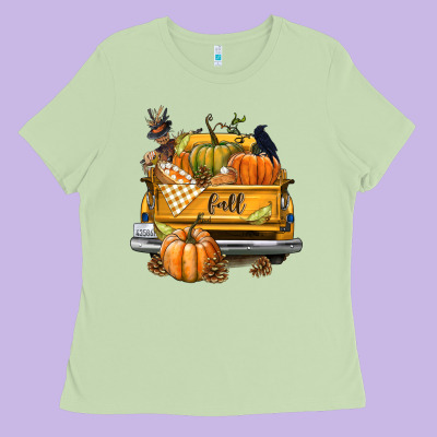 Fall Truck Ladies Tee Designed By Texasbilliewilder