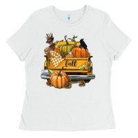 White Fall Truck Ladies Tee - texasbilliewilder