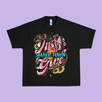 Just A Small Town Girl Urban Heavy Tee Designed By Howdyjamesfarm
