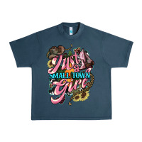 Midnight Navy Just a small town girl Urban Heavy Tee - HowdyJamesFarm
